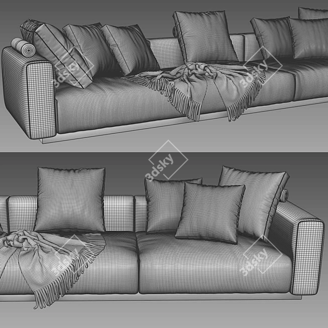 Flexform Lario 3-Seater Luxury Sofa 3D model image 4