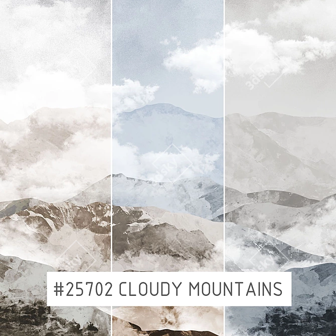 Cloudy Mountains Eco Wallpapers 3D model image 1