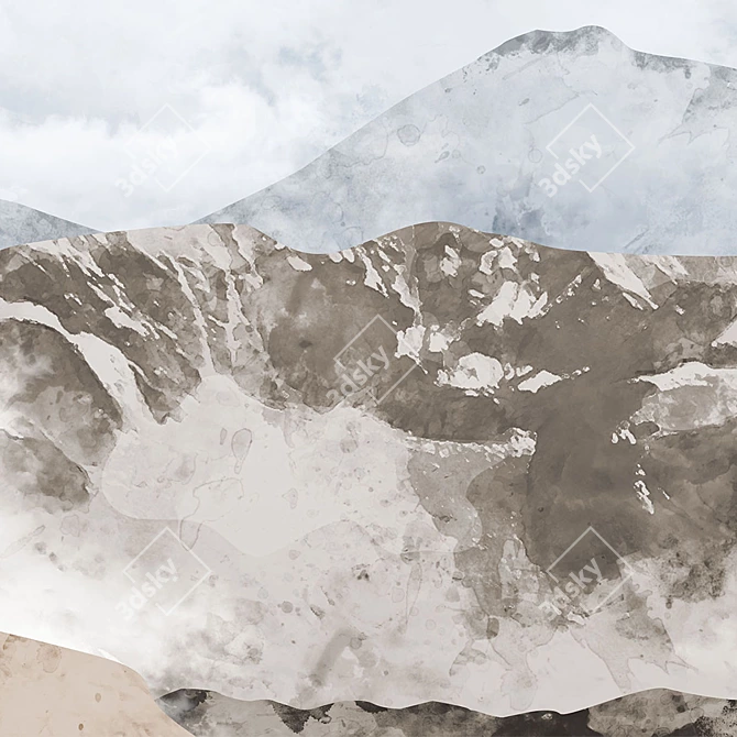 Cloudy Mountains Eco Wallpapers 3D model image 5