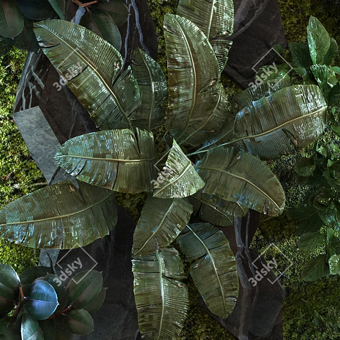 Green Oasis Wall Set 3D model image 3