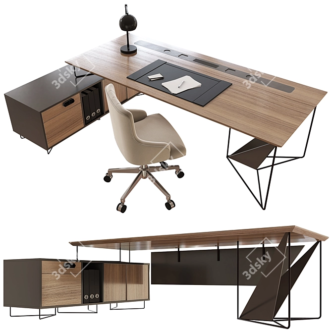 Elegant PAZEL Office Furniture 3D model image 2