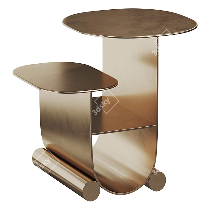 Modern Goldsmith Coffee Table | Corner Design 3D model image 1