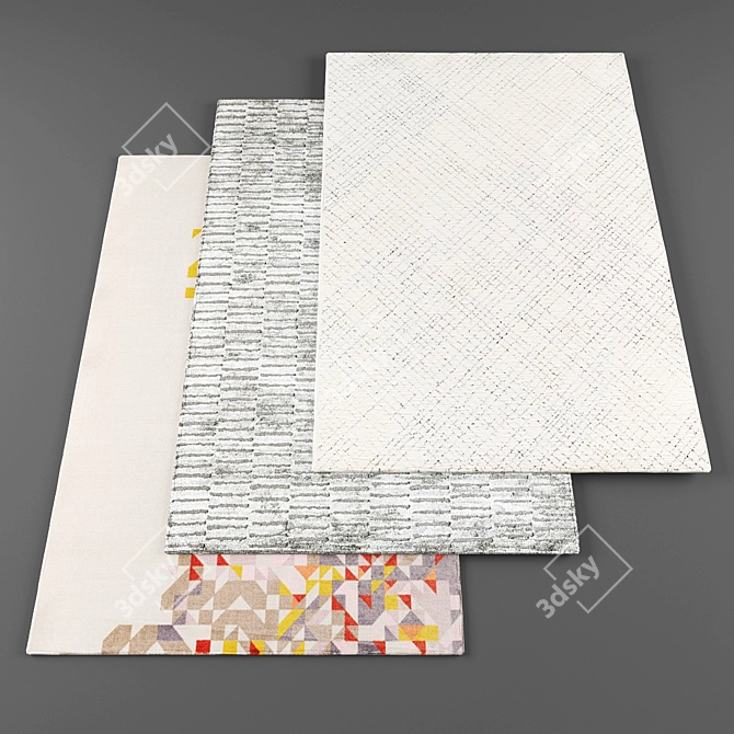 Premium Texture Rugs Pack - 4 High-Resolution Designs 3D model image 1