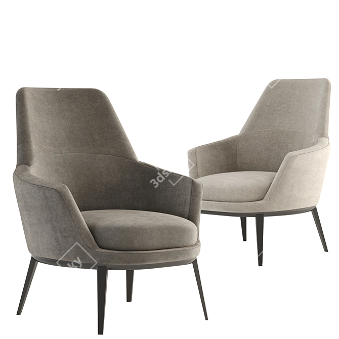 Luxury Caratos Maxalto Armchair 3D model image 2