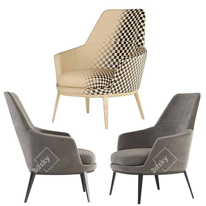 Luxury Caratos Maxalto Armchair 3D model image 3