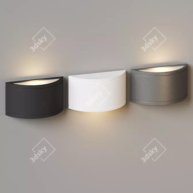 Title: Modern Tube LED Wall Sconce | Multiple Finishes 3D model image 3