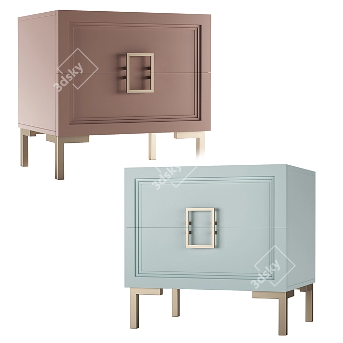 Elegant Bedside Table Dolce 3D model image 1