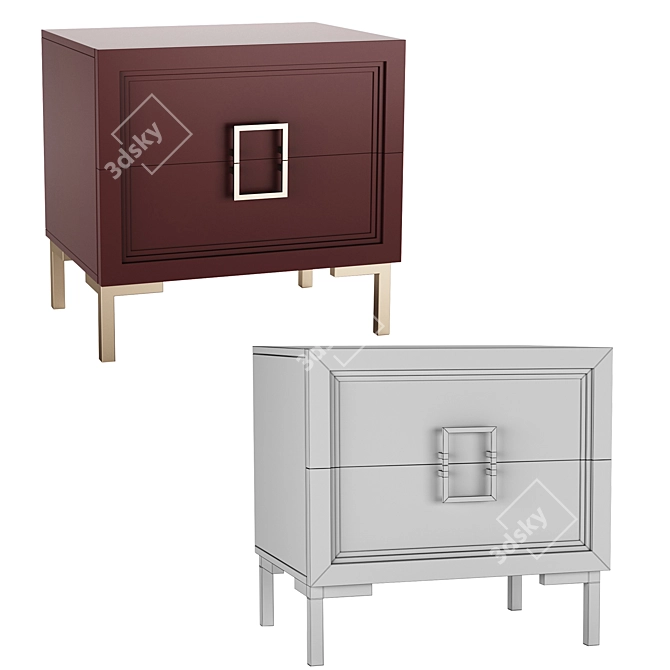 Elegant Bedside Table Dolce 3D model image 2