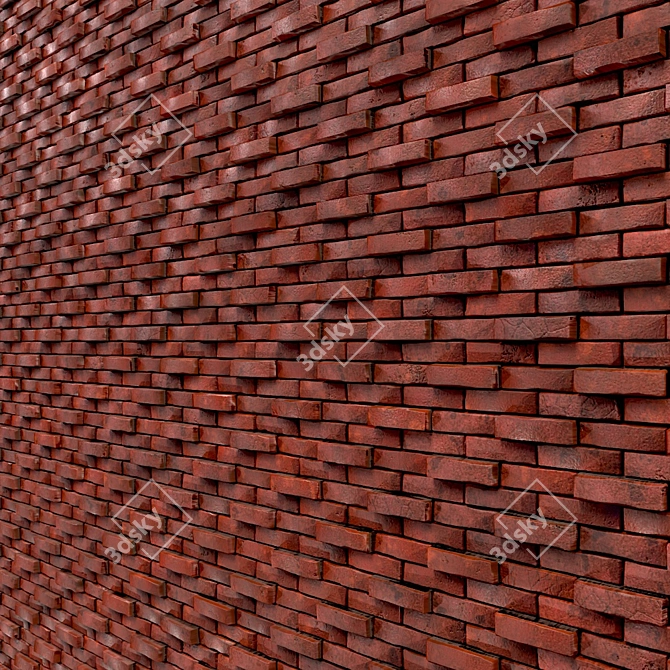 Seamless Brick Lattice Texture 3D model image 4