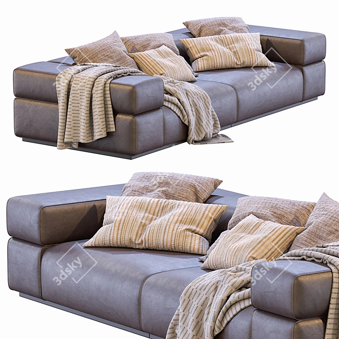 Lema Brick Lane Leather Sofa 3D model image 2