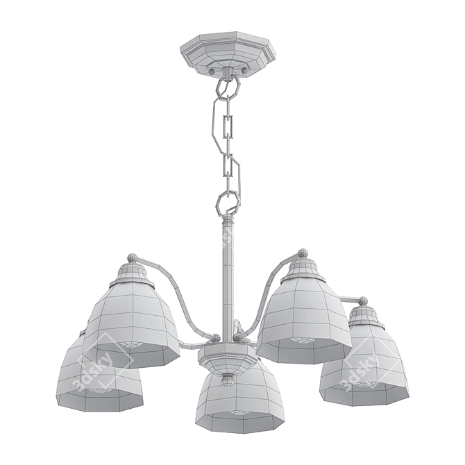 Elegant 5-Light Black Chandelier: Livex Lighting 3D model image 2