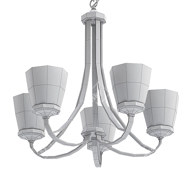 Elegant 5-Light Chandelier by Minka-Lavery 3D model image 2