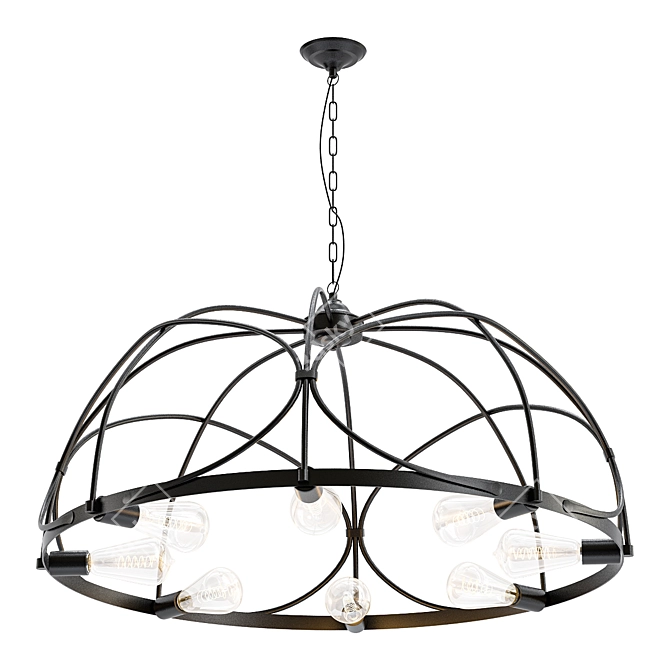 Elegant Arbor Chandelier by Hubbardton Forge 3D model image 1