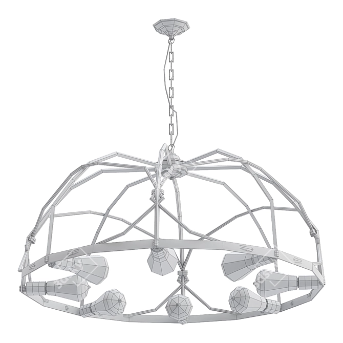 Elegant Arbor Chandelier by Hubbardton Forge 3D model image 2