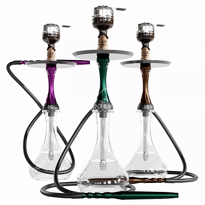 Alpha Hookah Model X: Premium Shisha Experience 3D model image 1