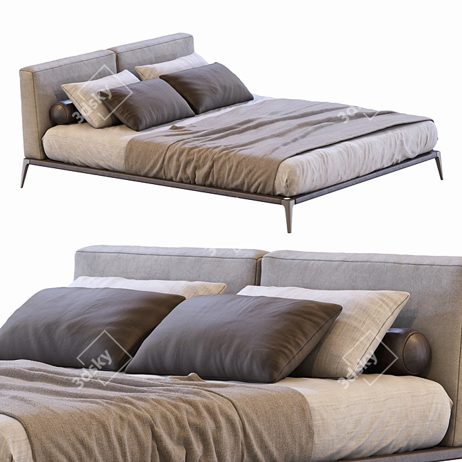Poliform Park Uno Bed: Sleek, Modern Design 3D model image 1