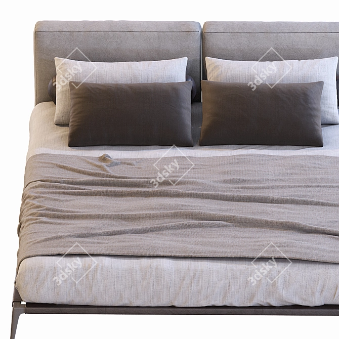 Poliform Park Uno Bed: Sleek, Modern Design 3D model image 6