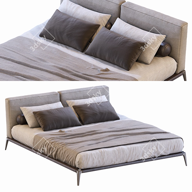 Poliform Park Uno Bed: Sleek, Modern Design 3D model image 7
