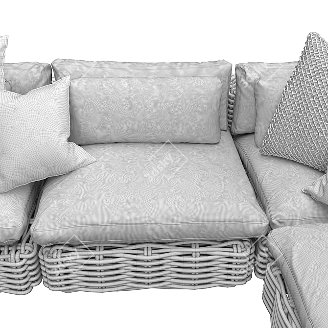 Modular Zulu Sofa: Versatile and Stylish 3D model image 6