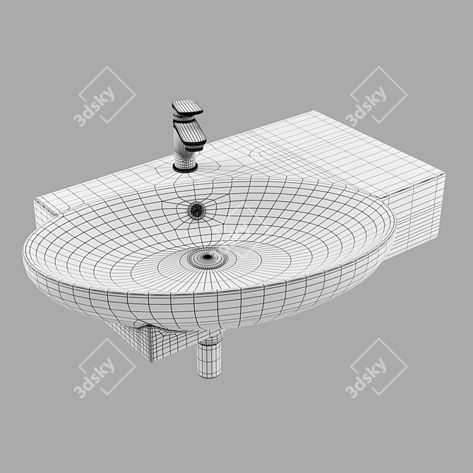 WeltWasser Aisbach-5093 Basin Set 3D model image 3