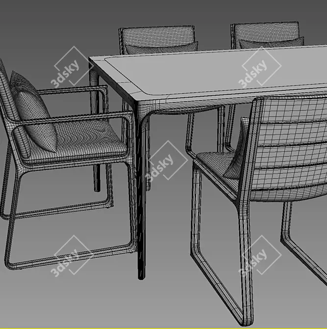 Vietri Dining Table Set 3D model image 3