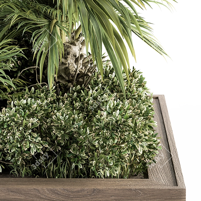 Tropical Bush Garden Set 3D model image 3