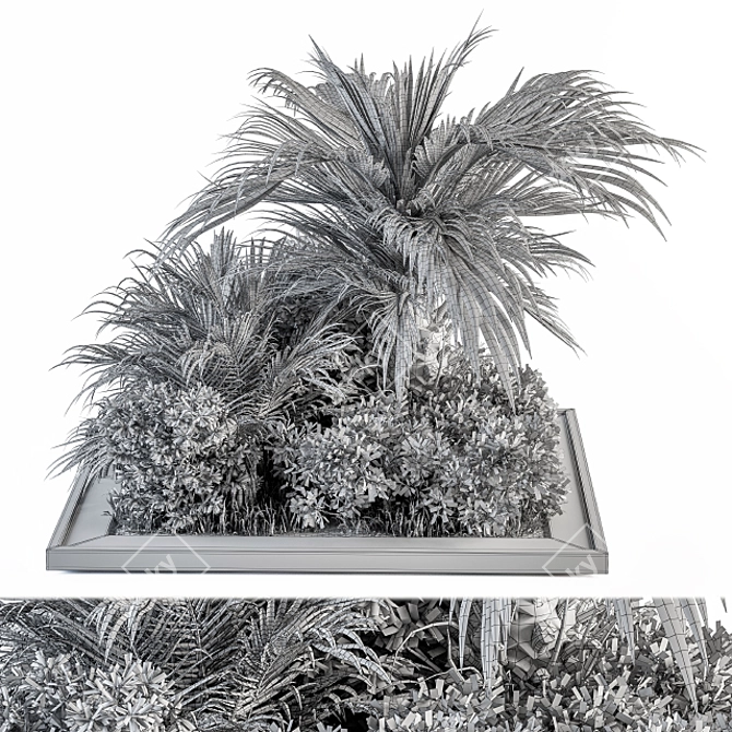 Tropical Bush Garden Set 3D model image 5