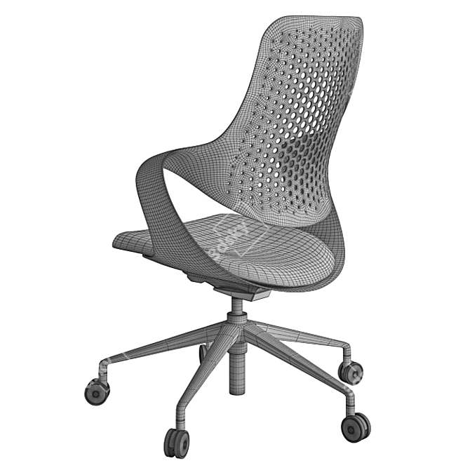 Coza Task Chair: Comfortable & Dynamic Support 3D model image 5