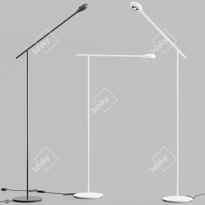 Tokio Carbon Light: Stylish Floor Lamp 3D model image 2