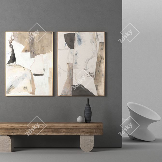 Modern Art Frames: Set of 2 3D model image 2