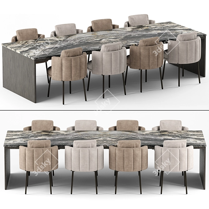 Torri Dining Set: Elegant and Versatile 3D model image 1