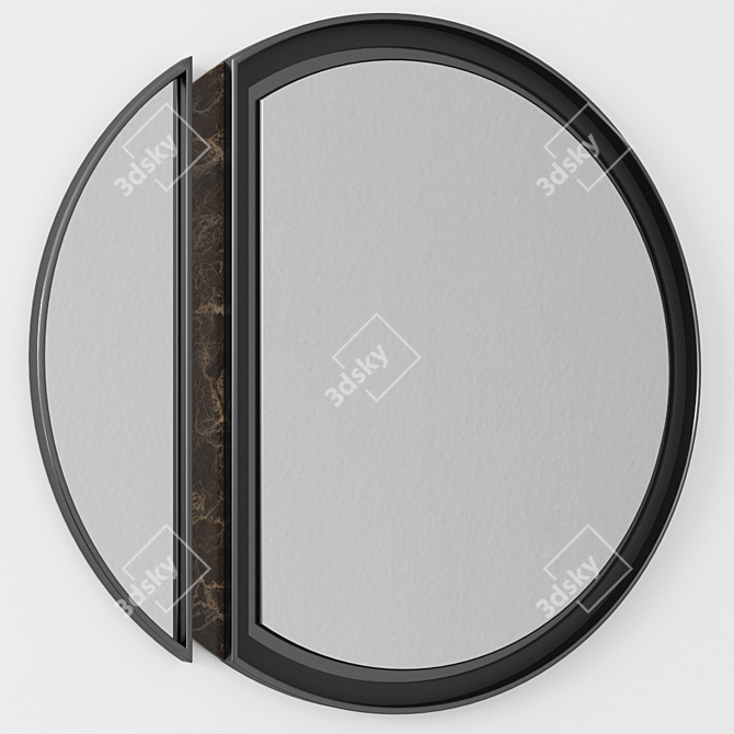 Arctic Aura Round Brass Mirror 3D model image 2