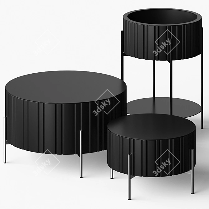 Sleek Twist Coffee Tables: Modern Elegance 3D model image 1