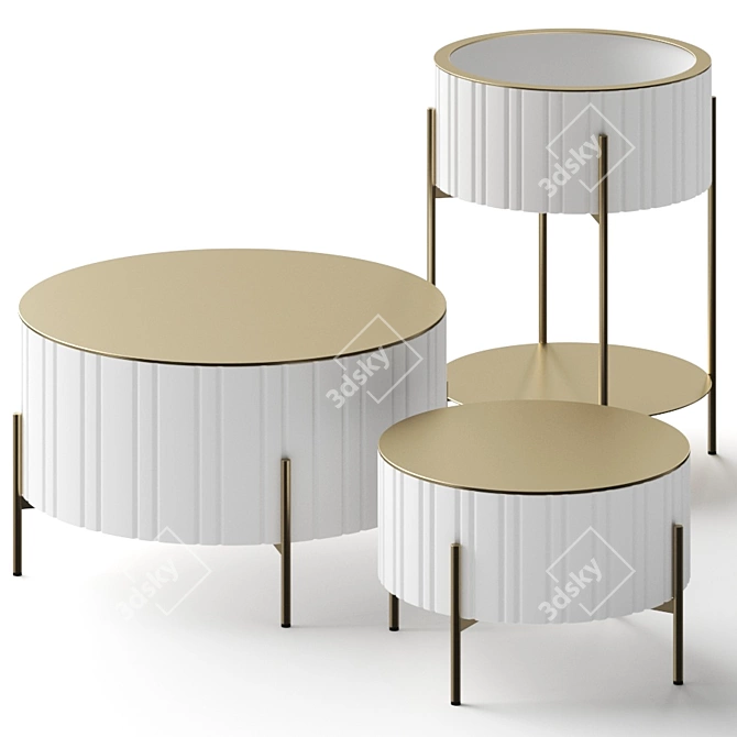 Sleek Twist Coffee Tables: Modern Elegance 3D model image 2