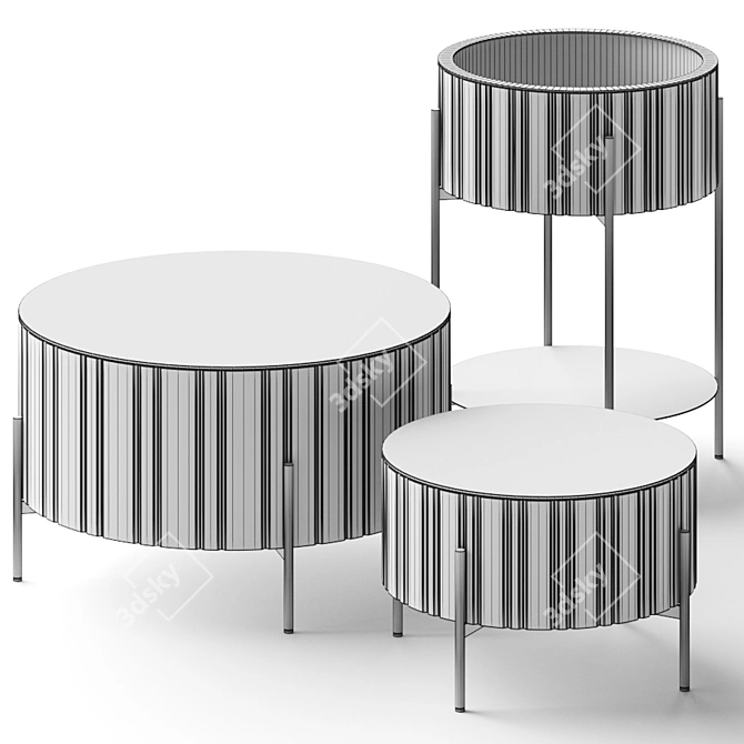 Sleek Twist Coffee Tables: Modern Elegance 3D model image 3