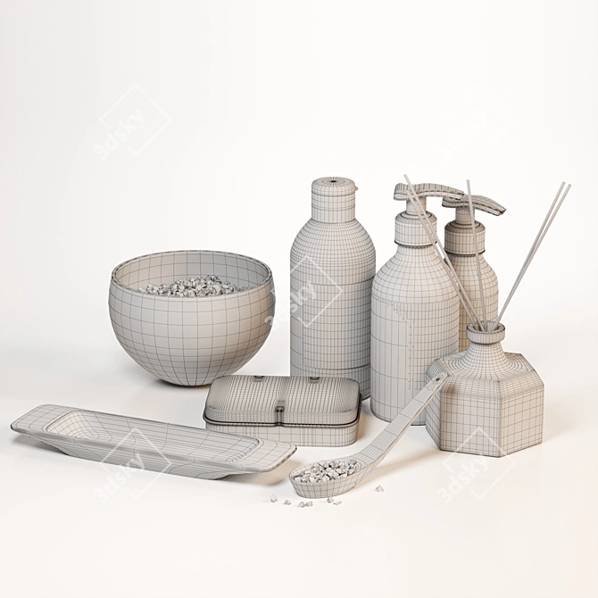 Luxury Bathroom Decor Set 3D model image 2