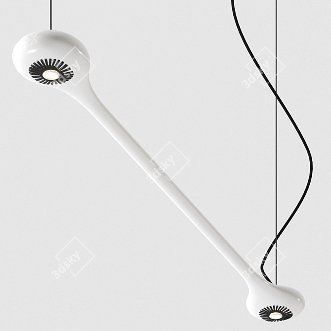 Sleek Carbon Pendant Light 3D model image 3