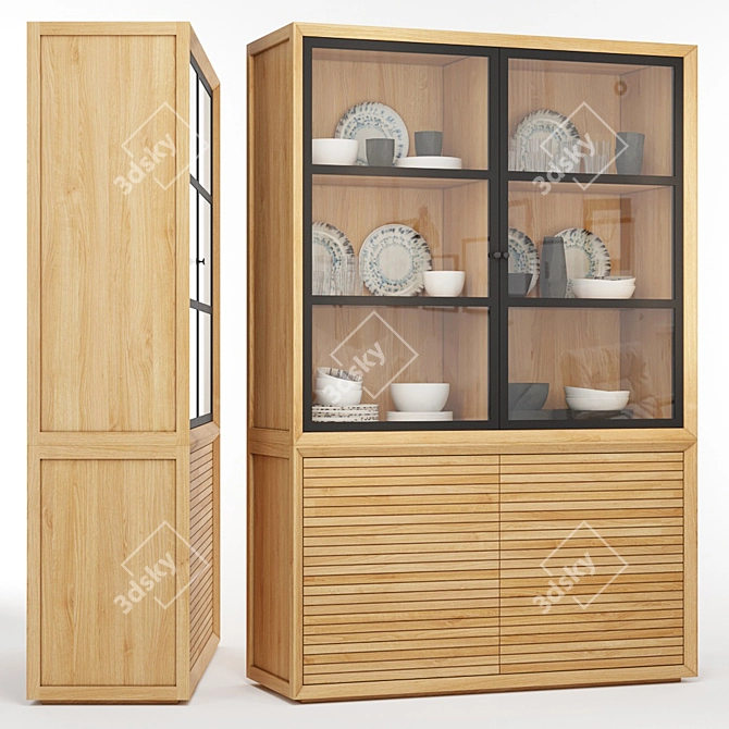 Joaquin Oak Veneer Cupboard 3D model image 1