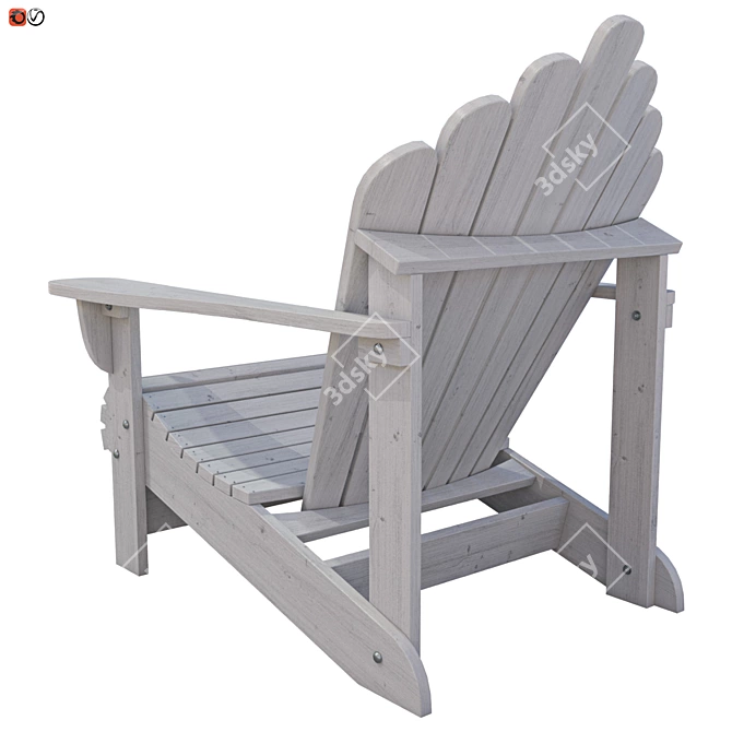 Rustic Wooden Garden Seat 3D model image 2