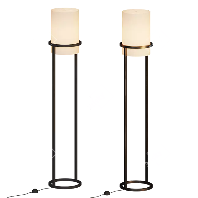 Bricelyn Modern Industrial Floor Lamp 3D model image 1