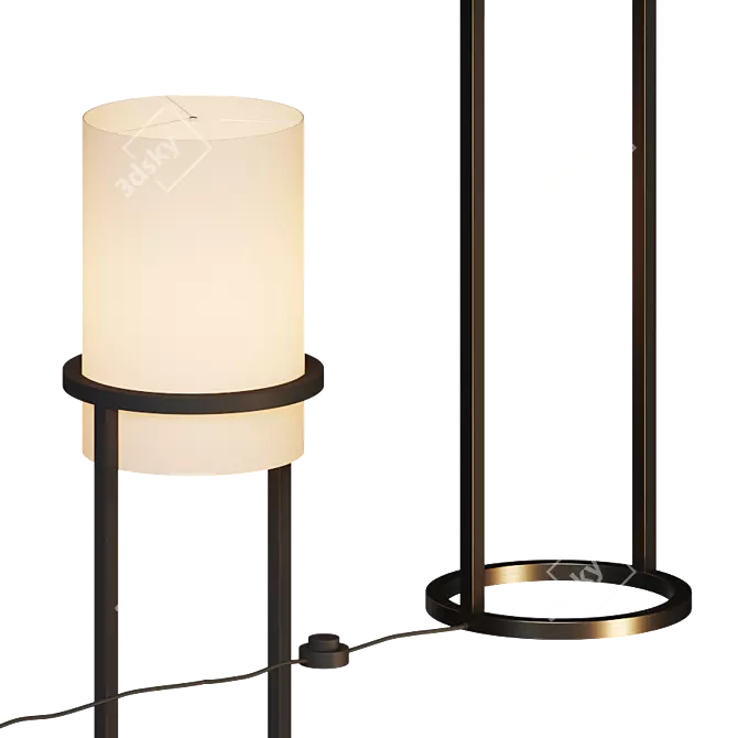 Bricelyn Modern Industrial Floor Lamp 3D model image 3