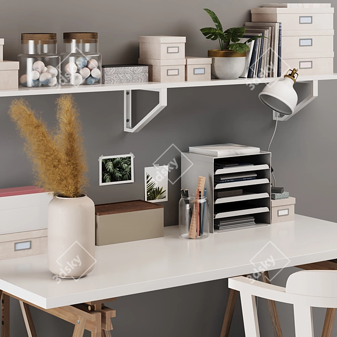 IKEA Office Set: Work & Home 3D model image 2