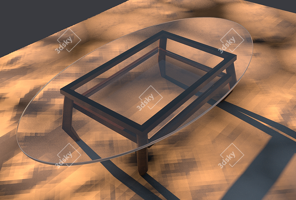 Crystal Clear Glass Table 3D model image 1