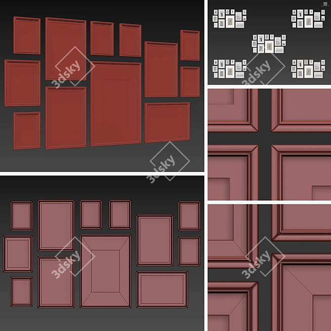 Versatile Collection: 12 Frames Set 3D model image 4