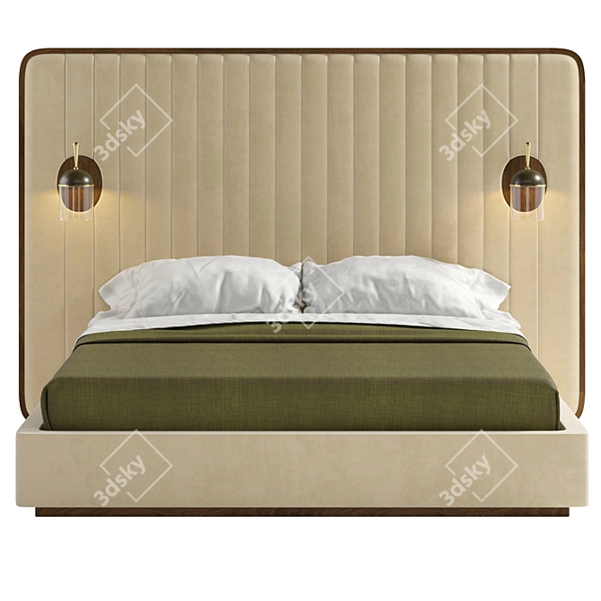 Elegant Mezzo Como Bed 3D model image 3