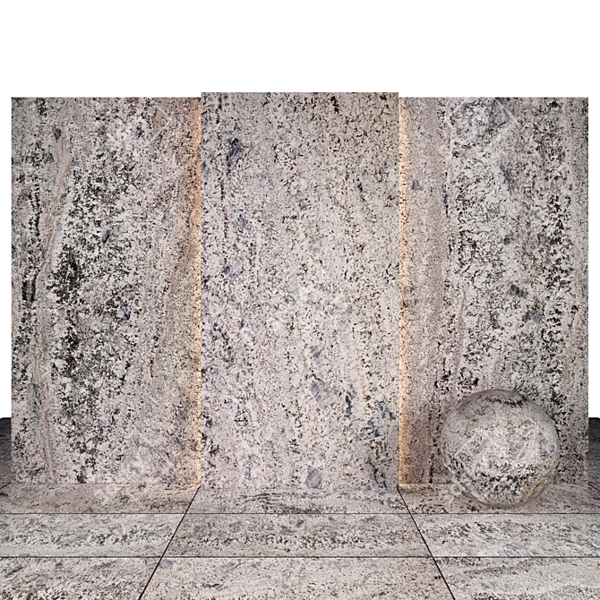 Elegant White Labardo Granite Slabs 3D model image 1