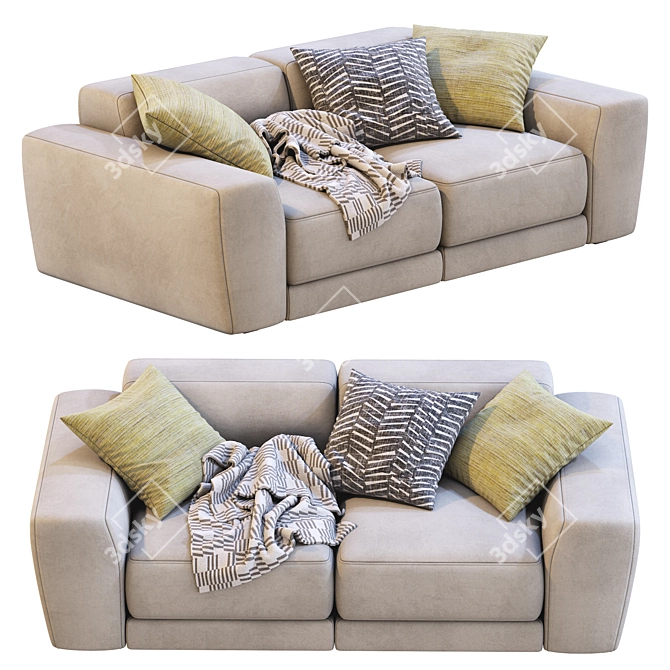 Luxury Pasha Sofa: Chic and Elegant 3D model image 7