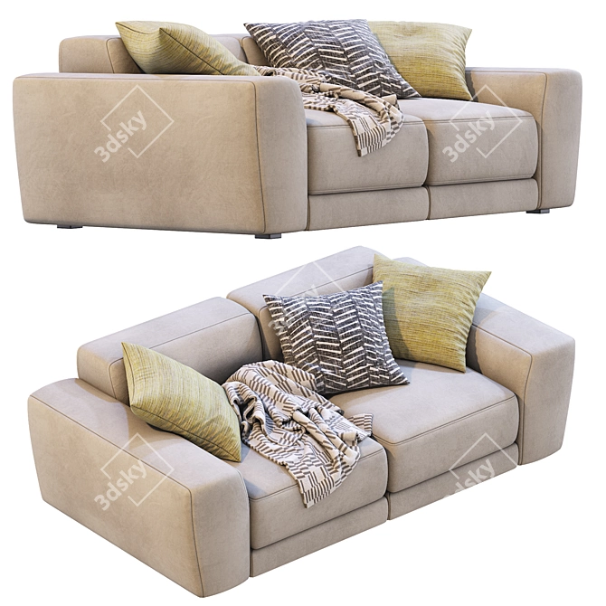 Luxury Pasha Sofa: Chic and Elegant 3D model image 3