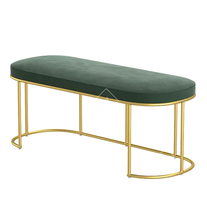 Velvet Gold Bench: Luxurious and Stylish 3D model image 2