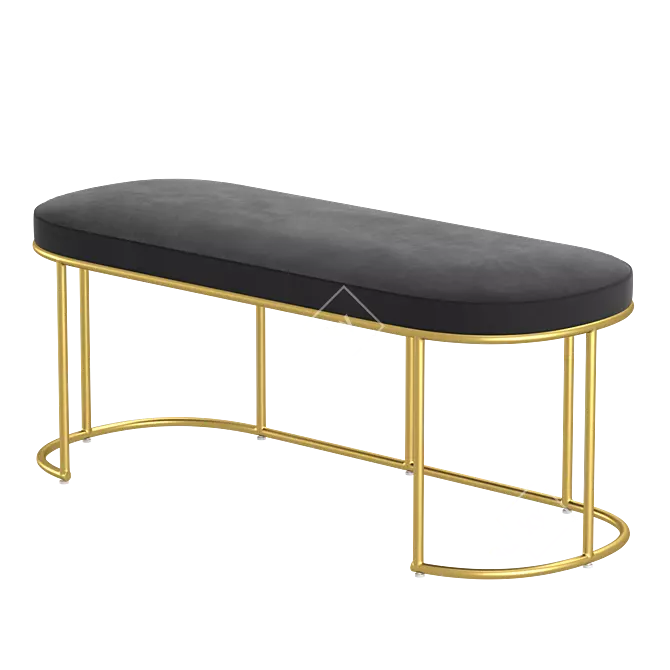 Velvet Gold Bench: Luxurious and Stylish 3D model image 3